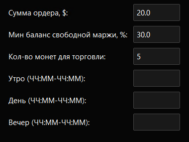 Сумма ордера и маржа